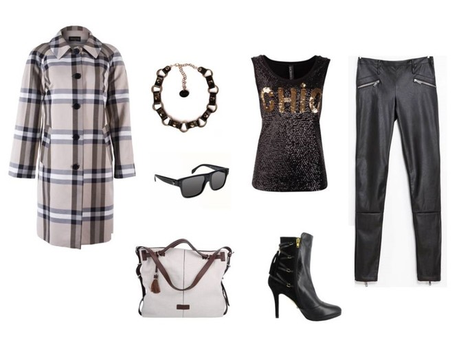 Modne stylizacje na jesienną pogodę w kratkę