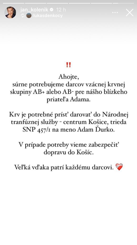 Výzva na darovanie krvi sa objavila na viacerých profiloch s desaťtisíckami sledovateľov.