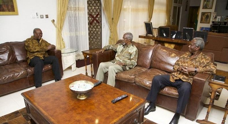 President  John Mahama, Kofi Annan and Kwame Pianim