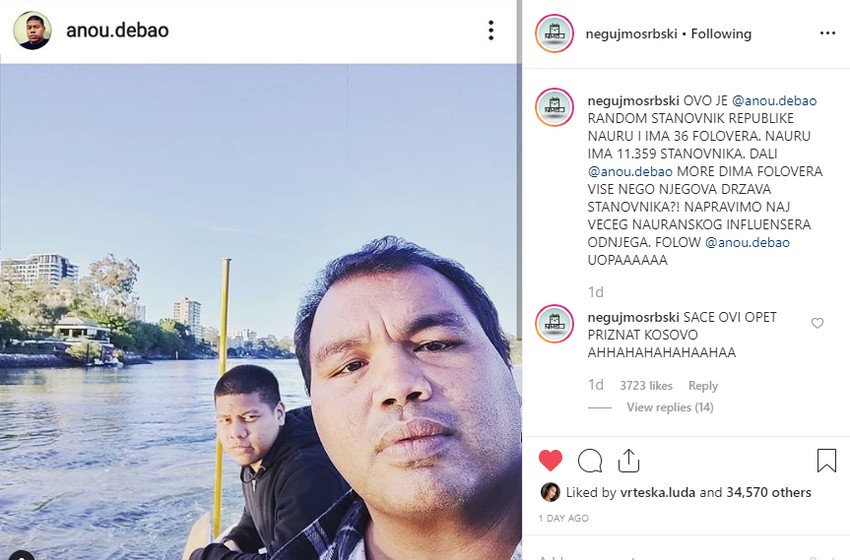 Anou Debao - najveći influenser Naurua