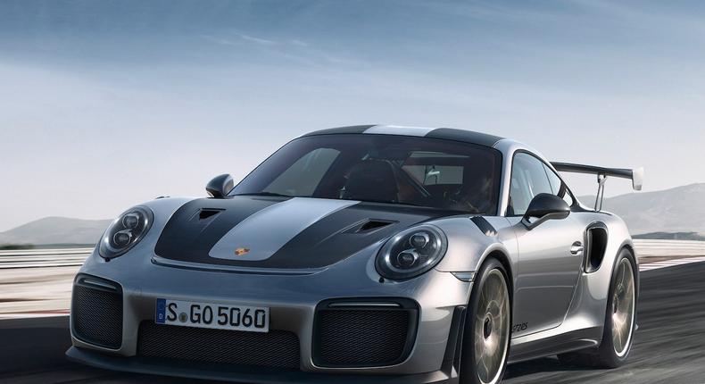 To create the GT2 RS, Porsche took the motor from the Turbo S and bolted larger turbochargers on it — boosting horsepower to 700. The GT2 is rear-wheel-drive with four-wheel-steering. With a starting price of more than $293,000, the GT2 RS is the flagship of the 911 lineup.
