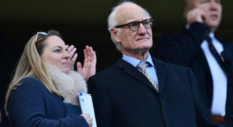 Chelsea chairman Bruce Buck (C, pictured January 2018) allegedly proposed each of English football's 20 top-flight clubs contribute some £250,000 toward the golden goodbye for outgoing chief executive Richard Scudamore