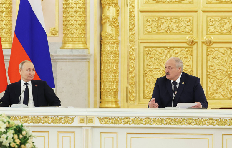 Putin i Łukaszenka podczas spotkania na Kremlu
