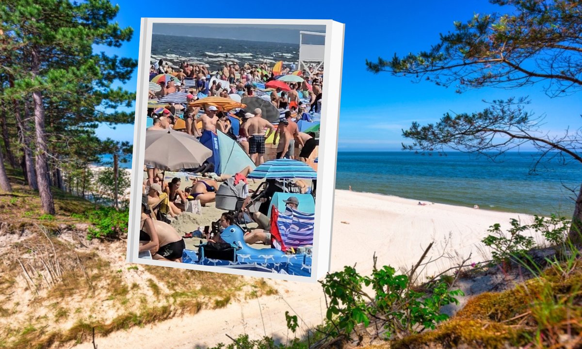 Zdjęcia z plaży w Stegnie hitem sieci. "Jak śledzie w puszce"