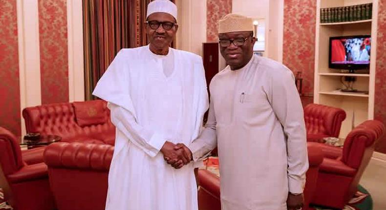 President Muhammadu Buhari with Dr Kayode Fayemi