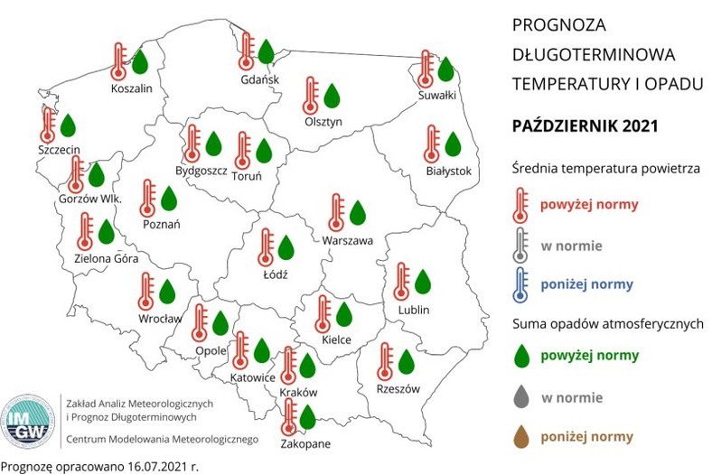 W październiku będzie ciepło, aie wilgotno