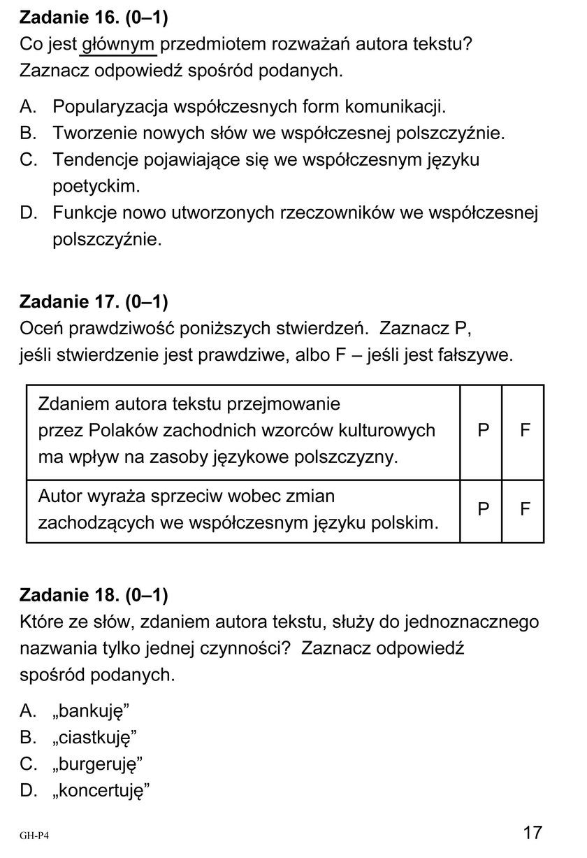 Egzamin Gimnazjalny 2018: Język polski - Odpowiedzi i Arkusze