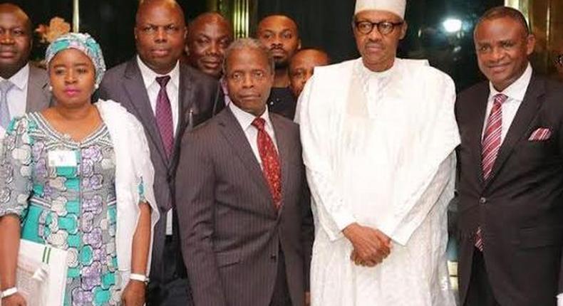 President Muhammadu Buhari at a meeting with NDDC officials on August 26, 2015