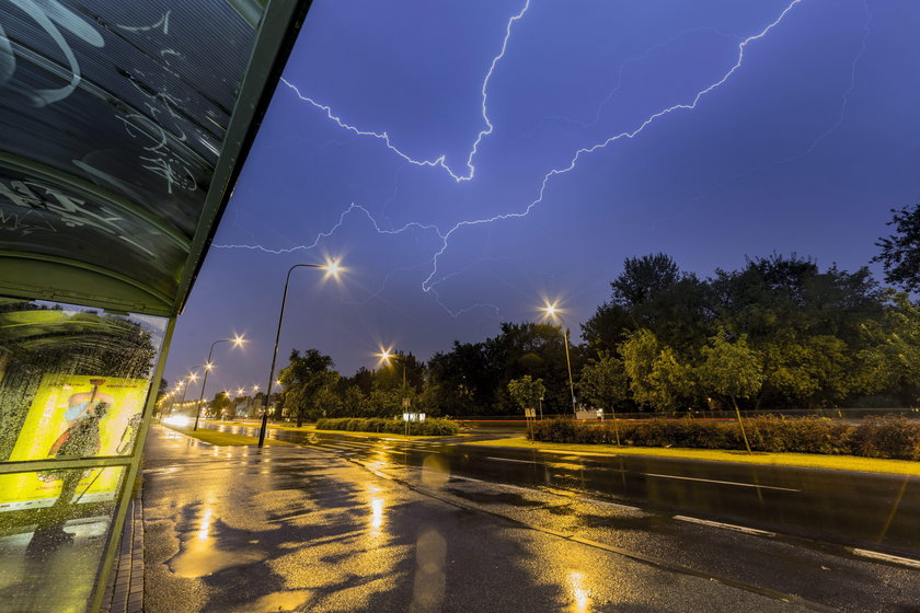 Lightning in the sky over Poznan