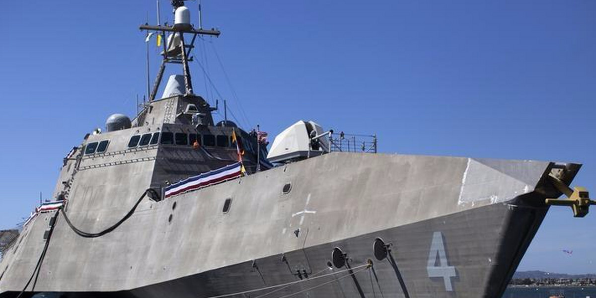 The US littoral combat ship USS Coronado during a media tour in Coronado, California.
