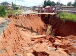 Gully erosion threatens 350 buildings, stadium; cuts federal road in Anambra