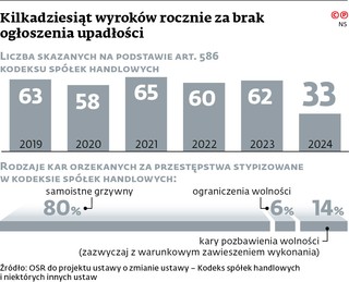 Kilkadziesiąt wyroków rocznie za brak ogłoszenia upadłości