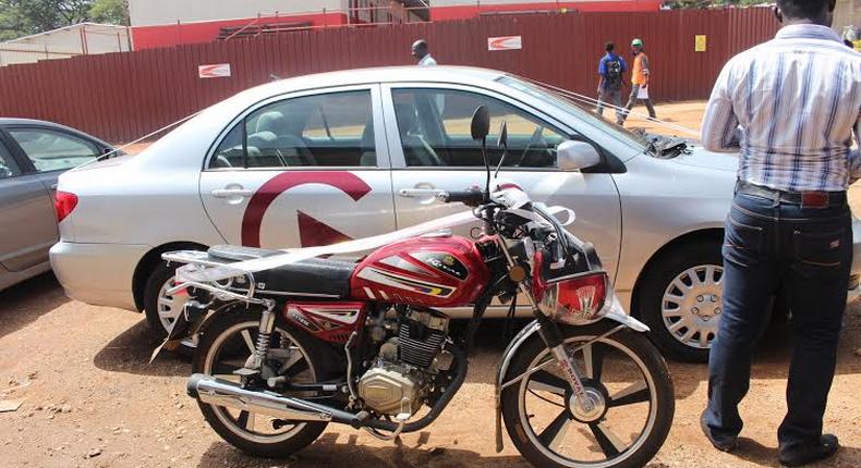 GHAMRO presents car and motorbike to office in Ashanti Region