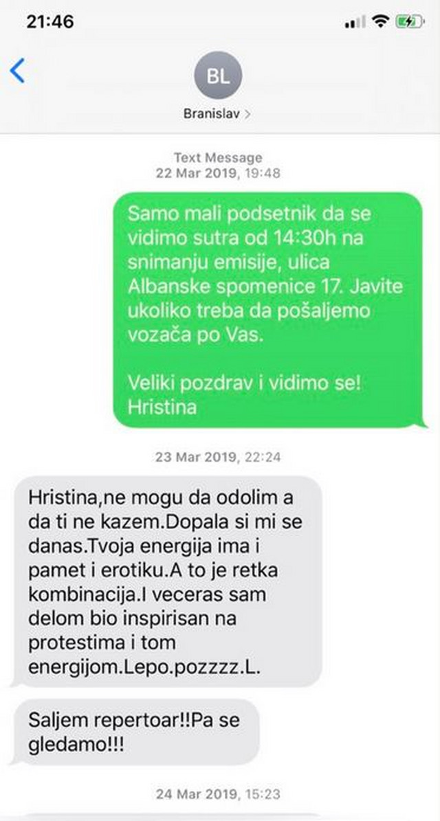 Poruke koje je Hristina podelila