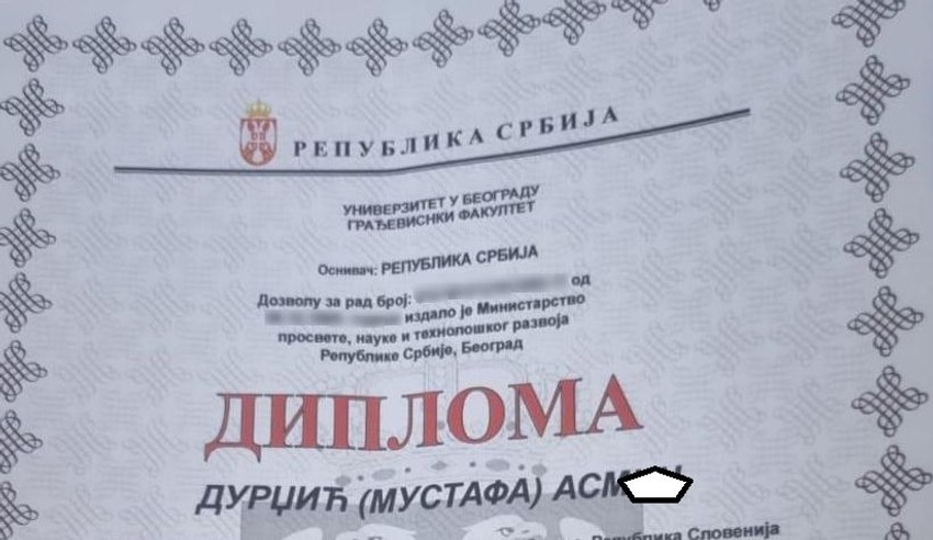 Ovo je diploma Asmina Durdžića: Evo šta je završio na državnom fakultetu