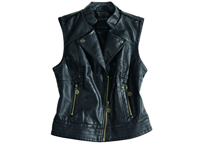 Kamizelka typu ramoneska - materiał skóropodobny