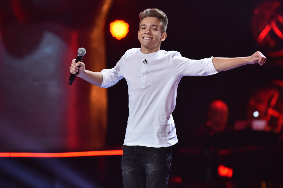 Kuba Szmajkowski w programie "The Voice Kids"