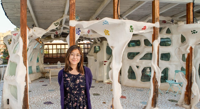 Insider's reporter slept inside a sculpture she found on Airbnb near Rome.Joey Hadden/Insider