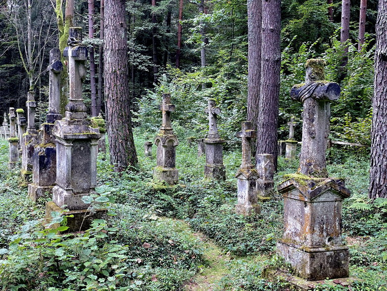 Nagrobki bruśnieńskie zabytkowego cmentarza w Starym Bruśnie