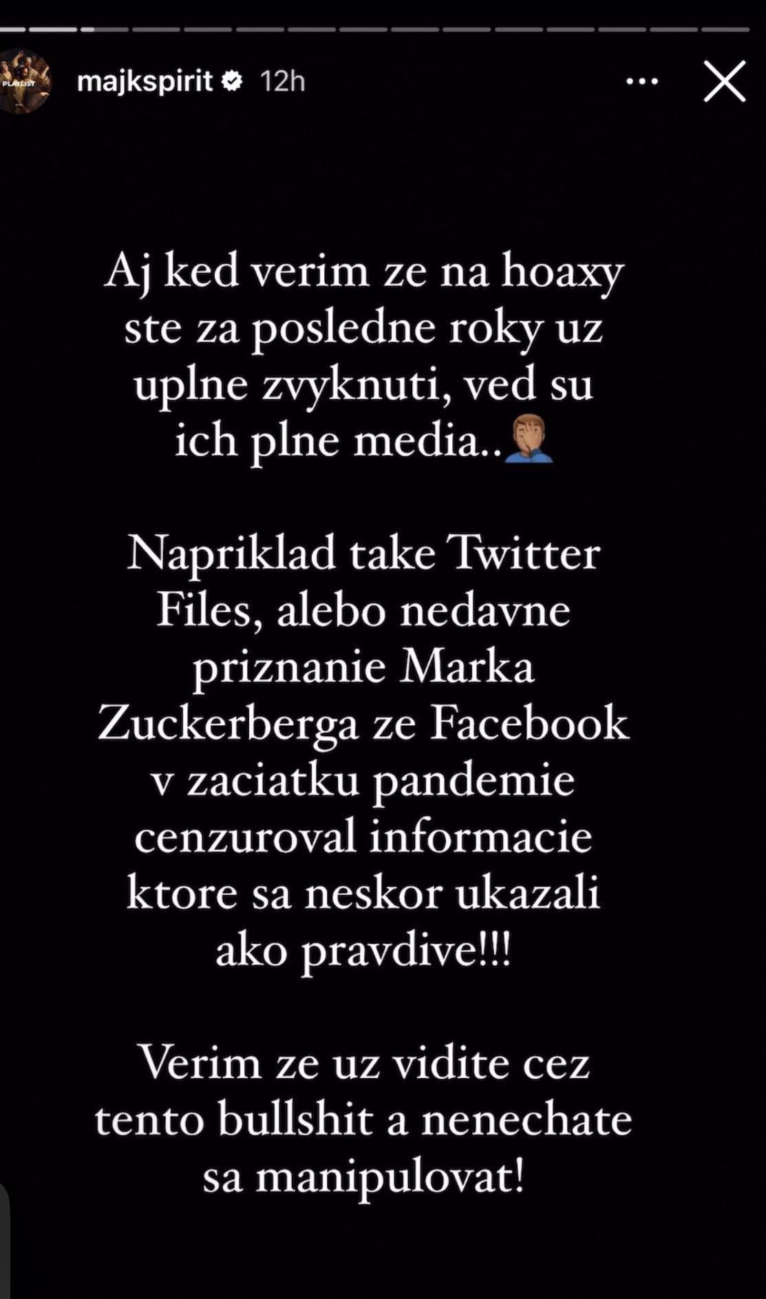 Majk Spirit sa vyjadril na tému klimatickej krízy.