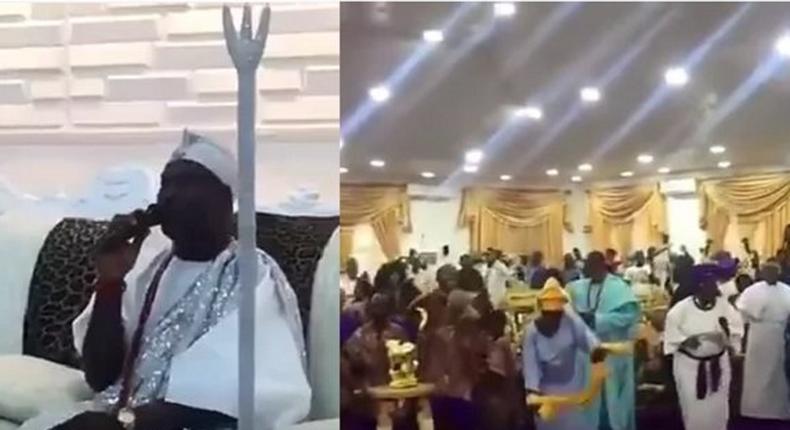 The Ooni of Ife in a praise and worship session