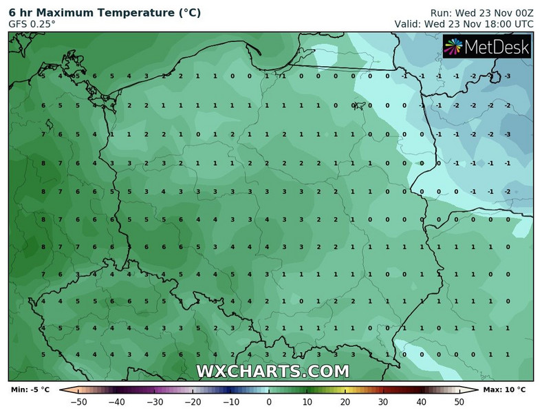Temperatura niemal w całej Polsce lekko przekroczy 0 st. C