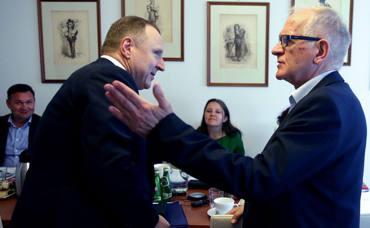 Posiedzenie Rady Mediów Narodowych. Jacek Kurski i Krzysztof Czabański