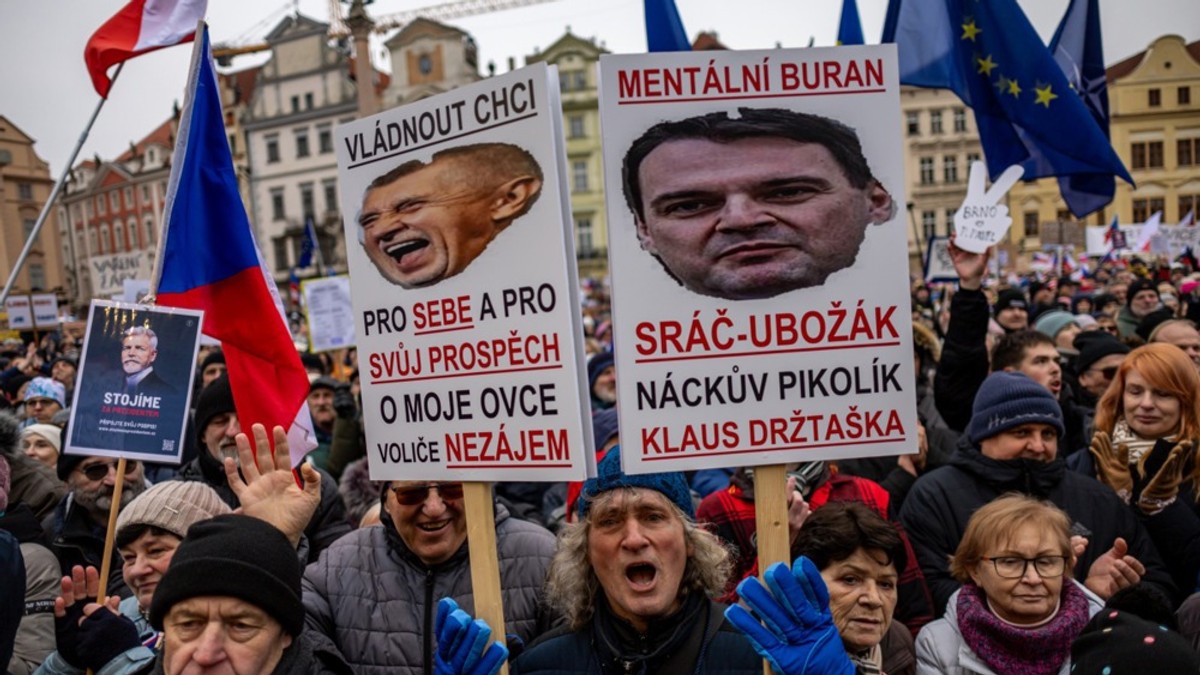 Protest podrške Petru Pavelu u Pragu 1. februara