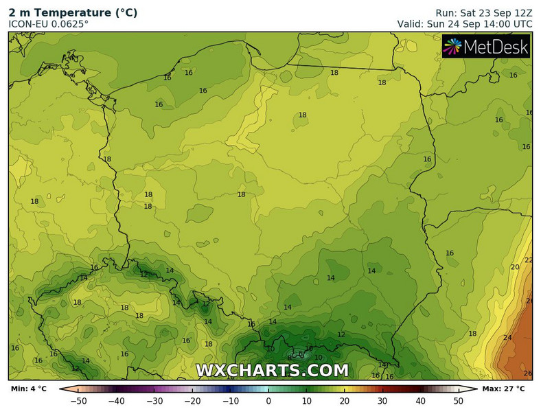 Temperatura nigdzie nie przekroczy 20 st. C