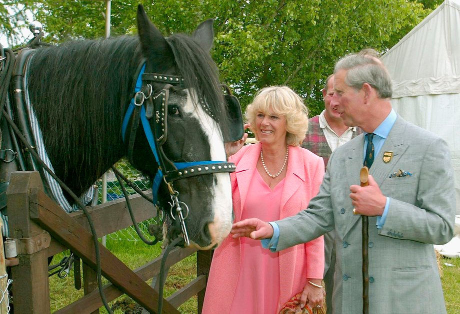 Ówcześni książę Walii i księżna Kornwalii w Devon. 19 maja 2005 r.