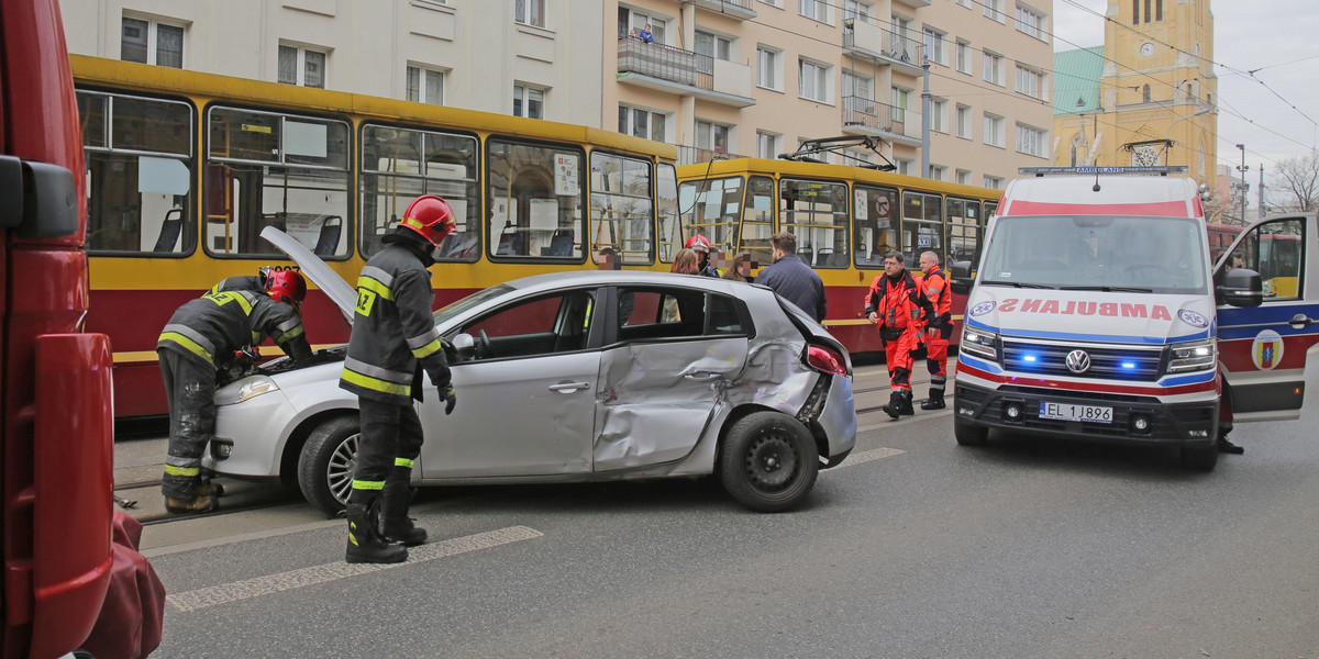 Wypadek na Piotrkowskiej w Łodzi