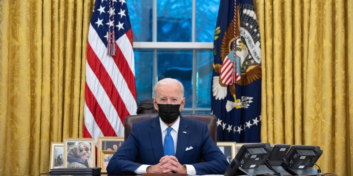 FILE PHOTO: U.S. President Biden speaks at the White House in Washington