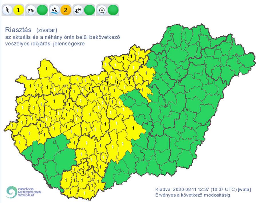 Zivatarveszély ezeken a területeken lesz / Fotó: OMSZ