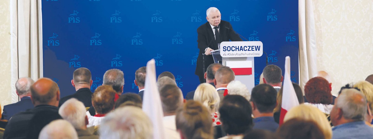 Jarosław Kaczyński na spotkaniu z wyborcami w Sochaczewie. 8 czerwca 2022 r.