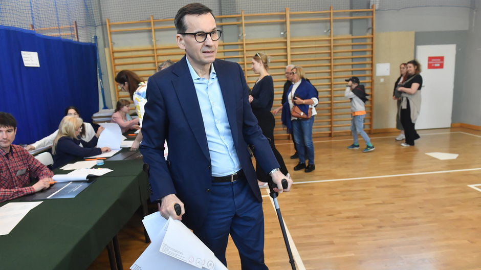 Mateusz Morawiecki podczas głosowania
