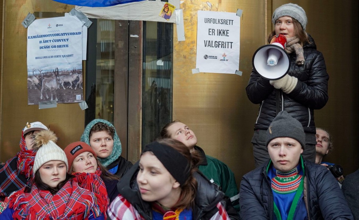 Protest aktywistów klimatycznych w Norwegii