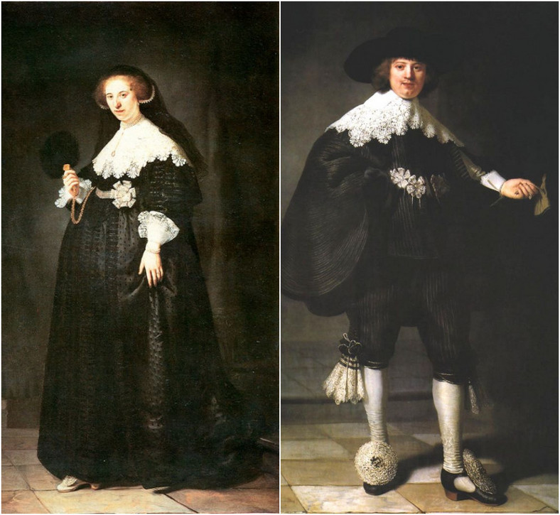 Rembrandt van Rijn, "Portret Maertena Soolmansa" i "Portret Oopjen Coppit"
