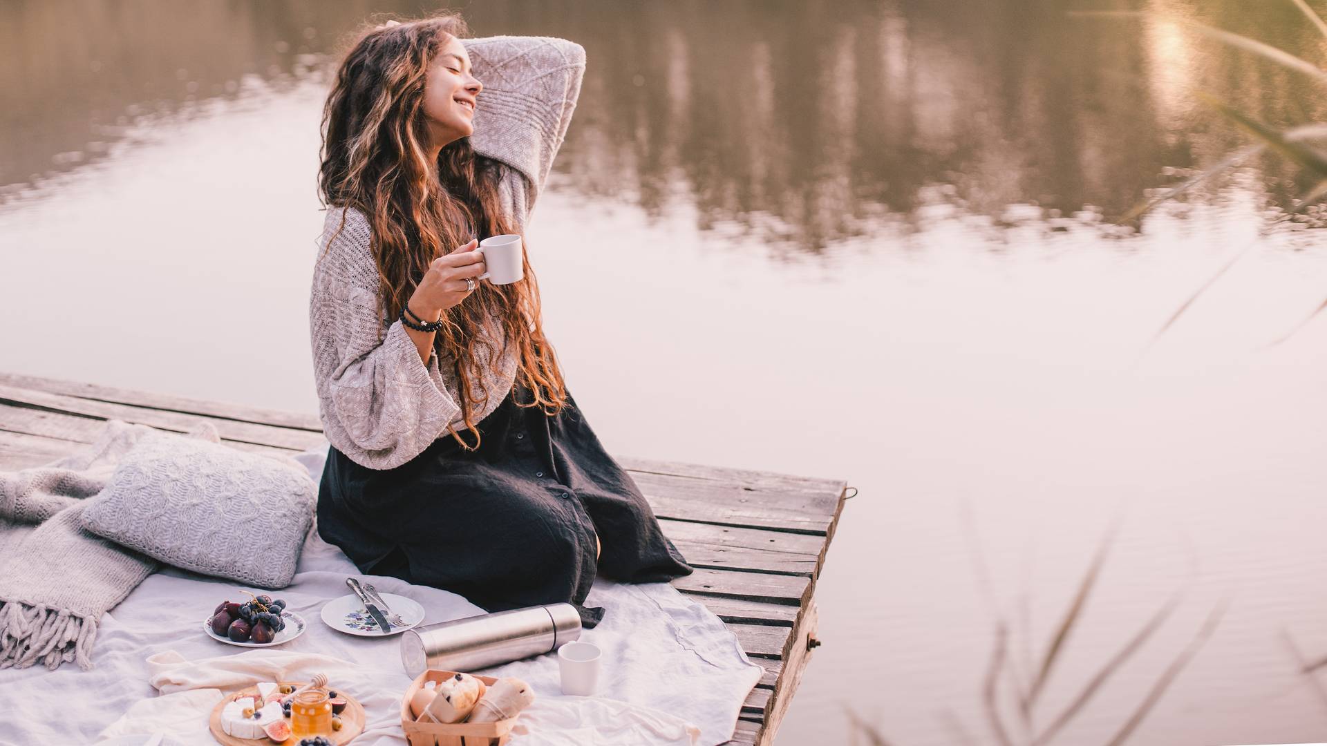 Woman near Lake