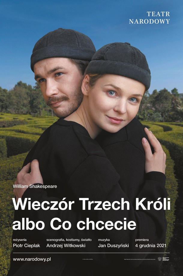 WIECZÓR TRZECH KRÓLI,  plakat,– fot. Maciej Landsberg, projekt: Elipsy; Archiwum Artystyczne Teatru Narodowego