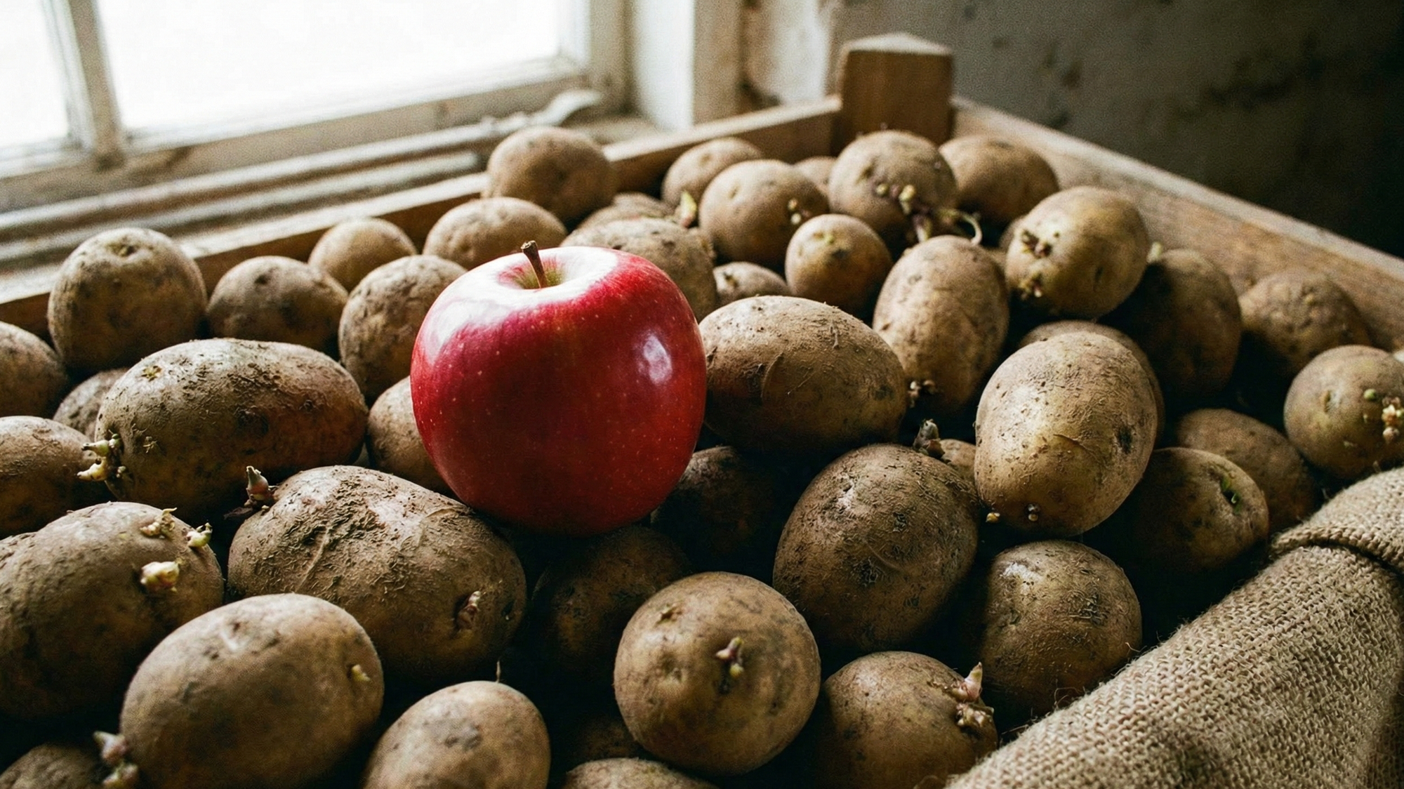 Trik s jablkom zabraňuje klíčeniu zemiakov.