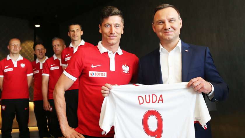 Robert Lewandowski i Andrzej Duda