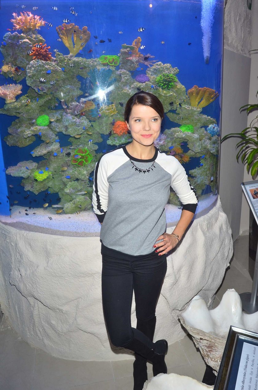 Joasia Jabłczyńska na otwarciu oceanarium