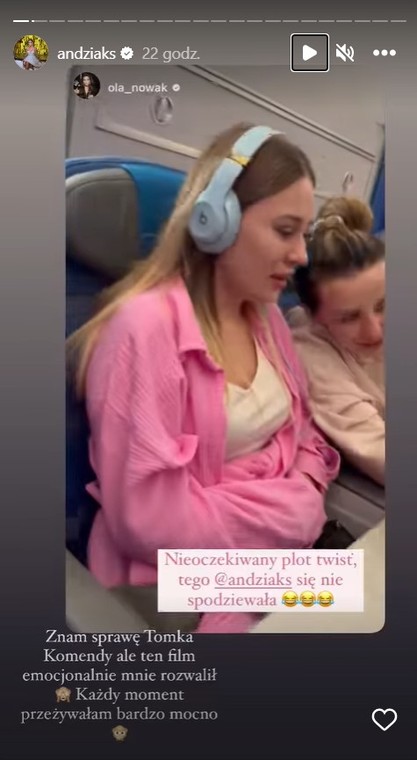 InstaStory z profilu Andziaks