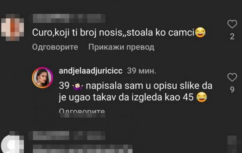 Anđela Đuričić otkrila koji broj nosi