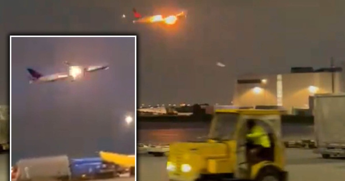 The plane caught fire a few seconds after take-off