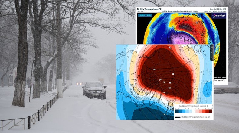 Wir polarny ulega zaburzeniu. Jest szansa na srogą zimę (screeny: wxcharts.com, ECMWF)