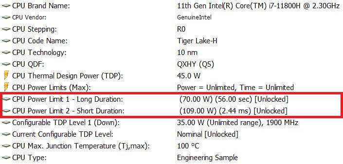 Acer Predator Helios 300 (PH315-54) – konfiguracja limitów mocy Core i7-11800H