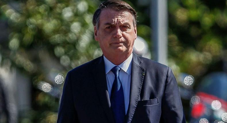 The bank president said he and Brazilian president Jair Bolsonaro (pictured April 18, 2019) agreed that this commercial should be removed, without offering further detail on the reasons for the decision