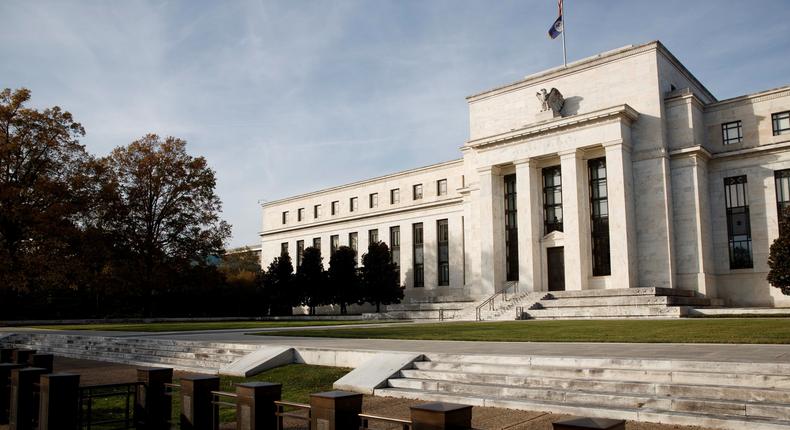Photo taken on Nov. 5, 2020 shows the U.S. Federal Reserve in Washington, D.C., the United States.Ting Shen/Xinhua/Getty Images
