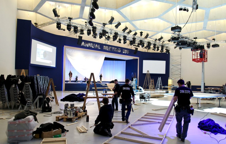 Przygotowania do Światowego Forum Ekonomicznego w Davos. Centrum Kongresowe (2). 24. stycznia 2011 r.